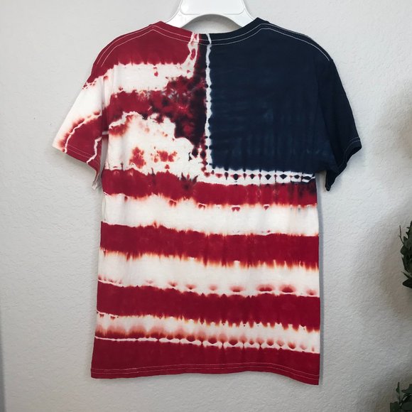 🍭KIDS American Flag Tie-Dye T-Shirt | Red/White/Blue | Medium - Picture 5 of 7